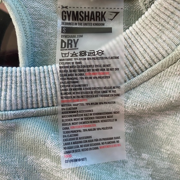 Gymshark Adapt Crop Top Sage Camo Shirt Seamless Women's Size Small - Picture 5 of 6